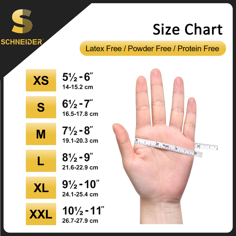 Schneider Nitrile Exam Gloves, Black, Large, Box of 100, 5 Mil Thick Disposable Gloves, Latex Free, Powder Free, Food Safe, Non Rubber for Medical, Cleaning & Cooking, Barbecue, Food Prep
