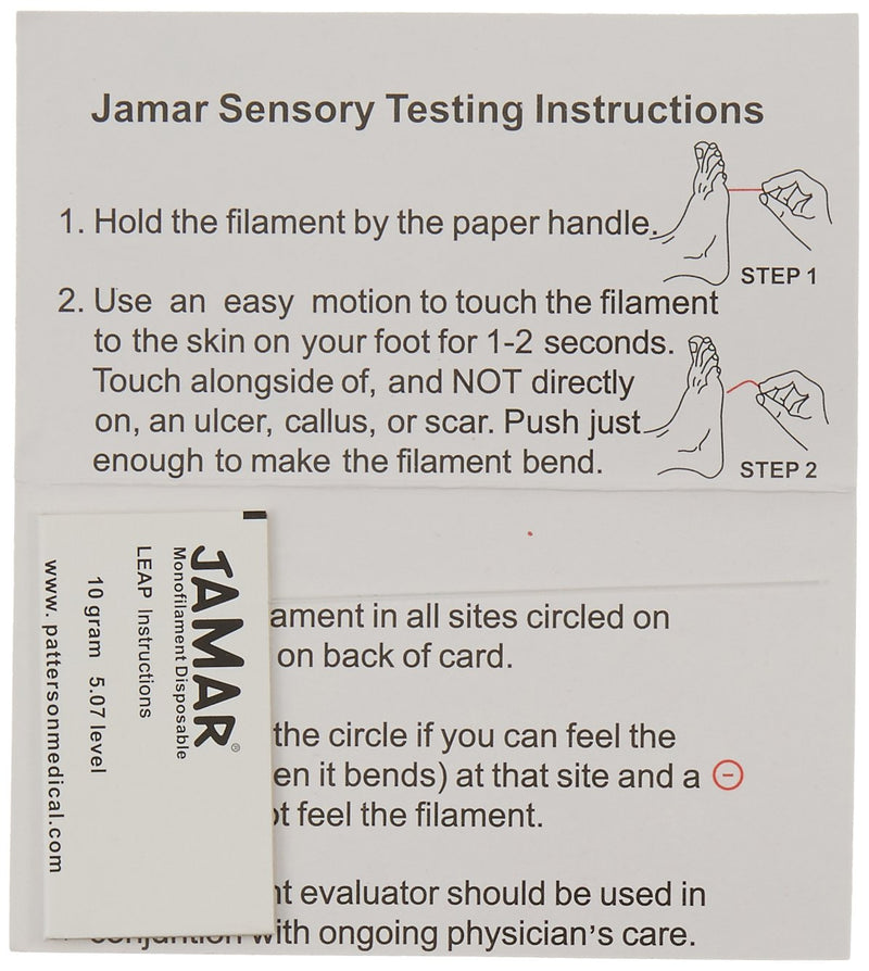 Jamar 40514 Disposable Monofilament Measuring Tool for Diabetic Foot & Neuropathy Screening LOPS or LEAP Evaluation, Pack of 20 LEAP 5.07 - Pack of 20