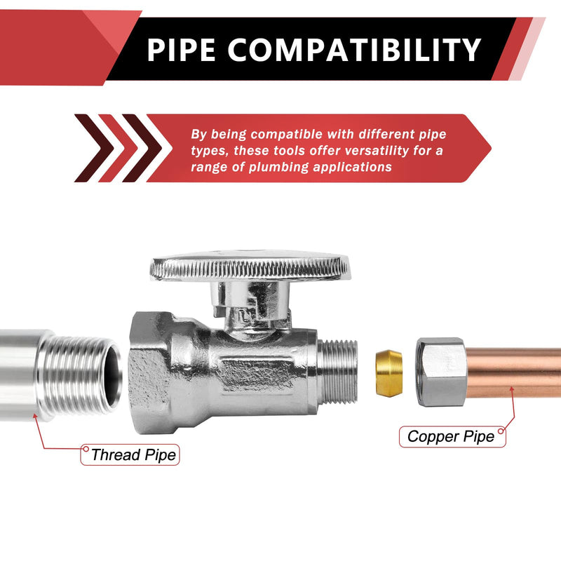 10Pcs EFIELD 1/2"FIP x 3/8"OD Compression Straight Stop Valve(VALVE059-10) Pack of 10