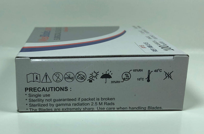 Box of 100 Carbon Steel Blades, Sterile, Individually Foil Wrapped. Dental, Surgical, Veterinary, Dermaplane, Hobby, Craft & More (# 15, Carbon) # 15