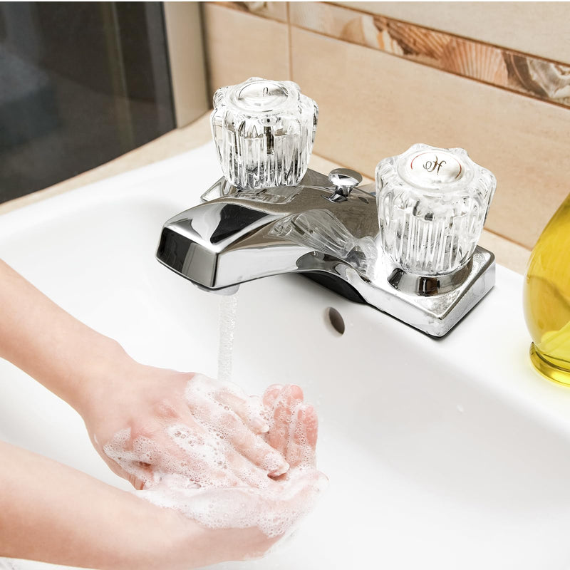 Bathroom Faucet Knobs Replacement, Bathtub Faucet Handles 1 Pair Hot and Cold 2 Knobs with A Screwdriver and Screws for Delta LDR Delex Peerless Faucets