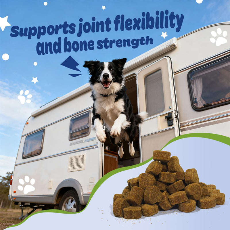 Dog Multivitamin with Glucosamine, Chondroitin, MSM & Probiotics – 8-in-1 Hip & Joint, Skin & Coat, Gut, Heart & Immune Health Supplement Soft Chews for Dogs – 120 Count