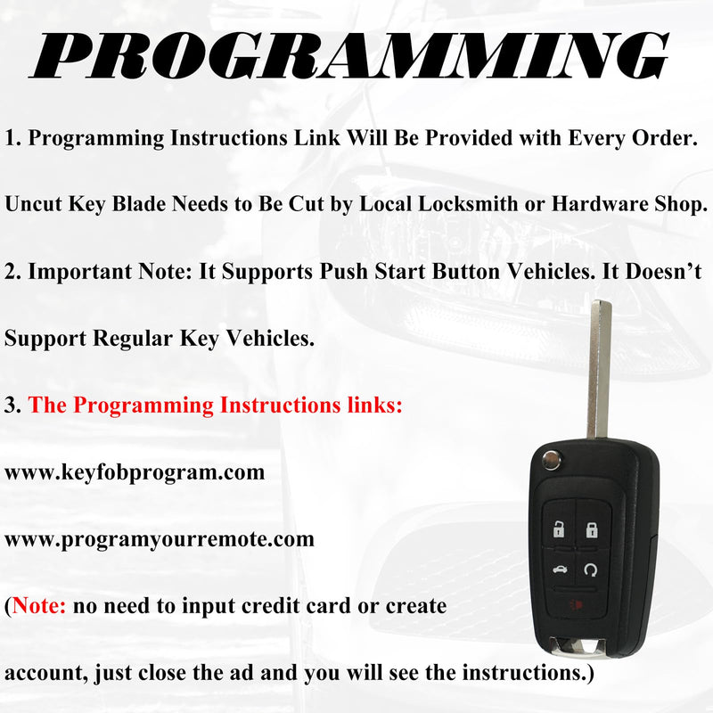 Smart Key Fob Replacement Fits for Chevy Camaro Equinox 2010-2019 Cruze Traverse Malibu SS Impala 2014-2021 Buick Allure Lacrosse Regal Enclave Verano Cascada Proximity PEPS with Push Button Start