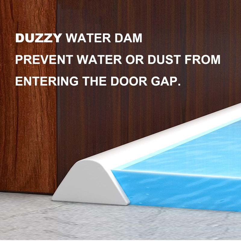 Duzzy 67 Inch Collapsible Shower Water Dam, Shower Threshold Water Stopper Barrier and Retention System and Keeps Water Inside Threshold Dry and Wet Separation, Suitable for Bathroom & Kitchen White - NewNest Australia