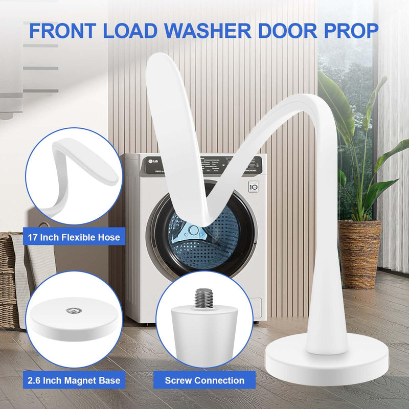 Upgraded Front Load Washer Door Prop, Easy to Use and Bend Washing Machine Door Prop Open, Flexible and Sturdy Washer Door Stopper Keep Your Washer Door Open Or Ajar to Prevent Odors, White