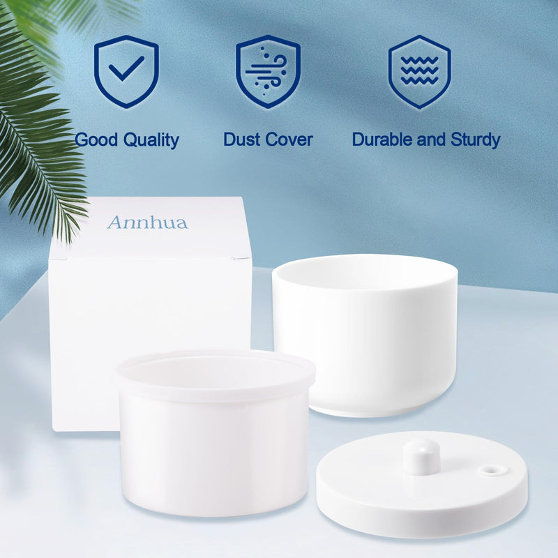 Annhua Dental Bur Holder Cleaner with Strainer, Round Soak Box for Burs Cleaning, Soaking - White