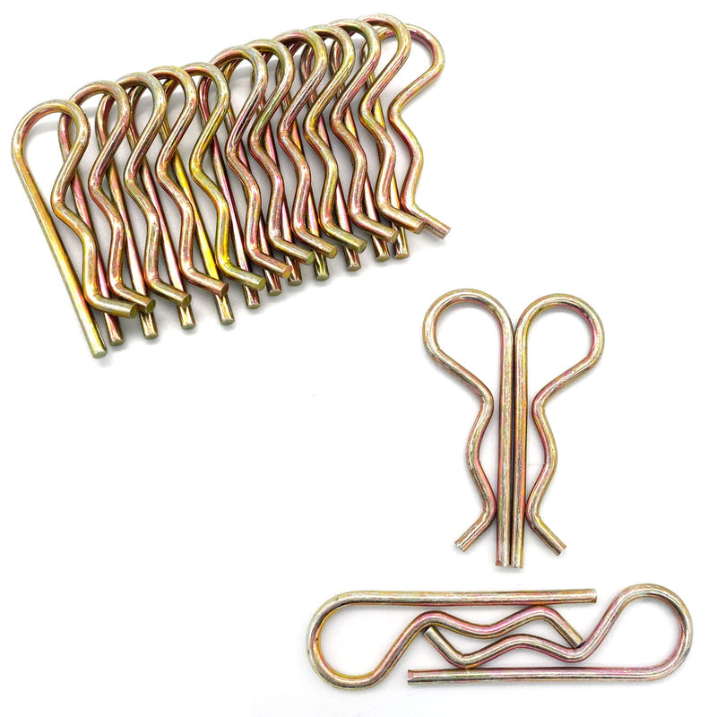 12 Pcs Heavy Duty Hitch Pins Clip R Clips Spring Retaining Wire Hair Pins Cotter Pin Strong Spring Tension Large Carter Pin R clip large for trailer Tractor Mower Carts Truck Color-Zinc M3x60mm Color M3x60mm-12pcs 12