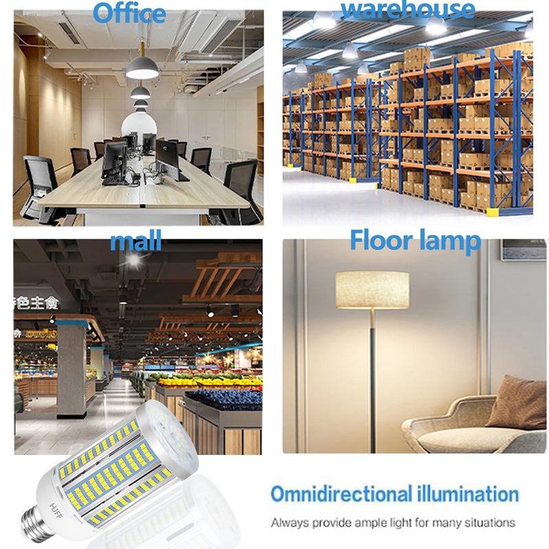 HJFF Led Light Bulb 500W Equivalent 7500 Lumen 5000K Waterproof E26/E27 Medium Base 60W led Bulb for Outdoor Indoor Lamp Area Garage Warehouse Workshop Street Backyard 60