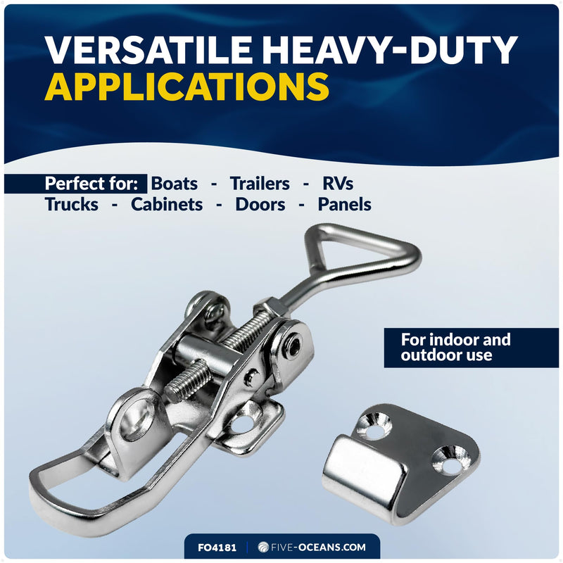 Five Oceans Toggle Latch Clamp - Adjustable Latch, Marine Locker Clamp Latch, Anti-Rattle Latch Fastener Clamp 1