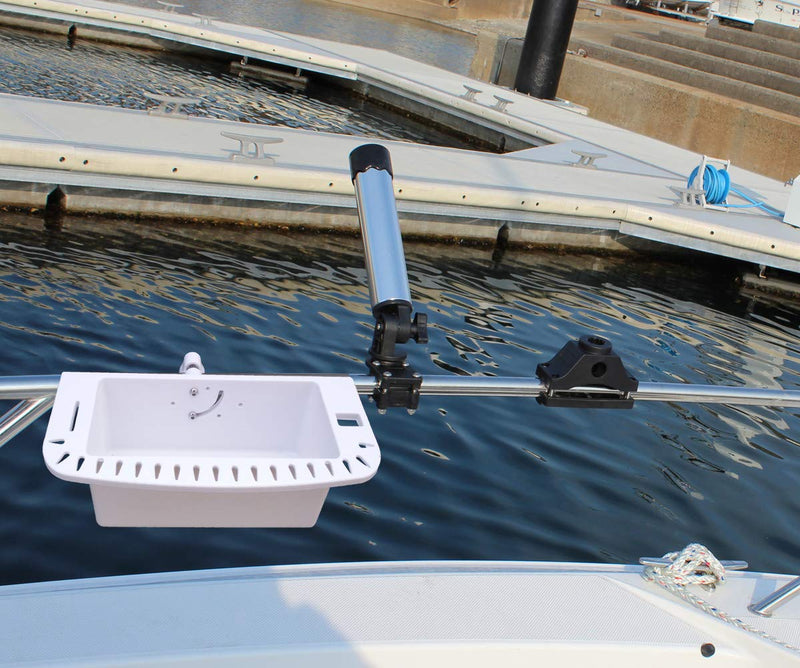 Brocraft Boat Storage Box with Rail Mount/Cockpit Organizer with Rail Mount Bracket Kit
