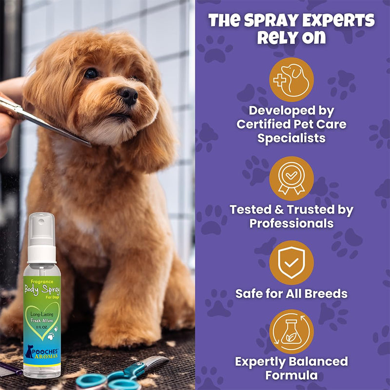 Pooches Aromas Natural Dog Cologne | Premium Grooming Spray | Long Lasting Spray | Deodorizing & Refreshing For Dogs, Adult Canines and Puppies | Aromas Scent to Refresh the Skin(Pack of 6) 2 Fl Oz (Pack of 6) - PawsPlanet Australia