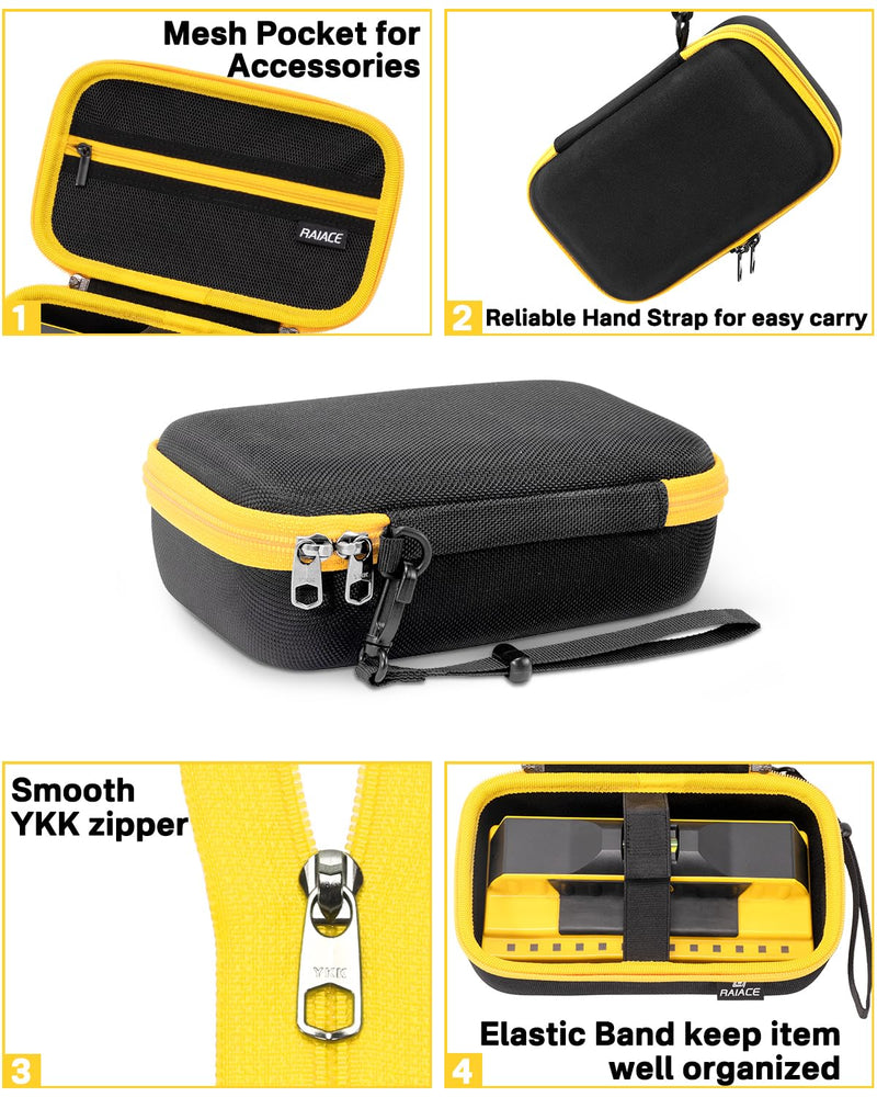 RAIACE Hard Storage Case Compatible with Franklin Sensors ProSensor 710PRO / for 710 Professional Stud Finder, With Mesh Pocket for Accessoires. (case only) - Black