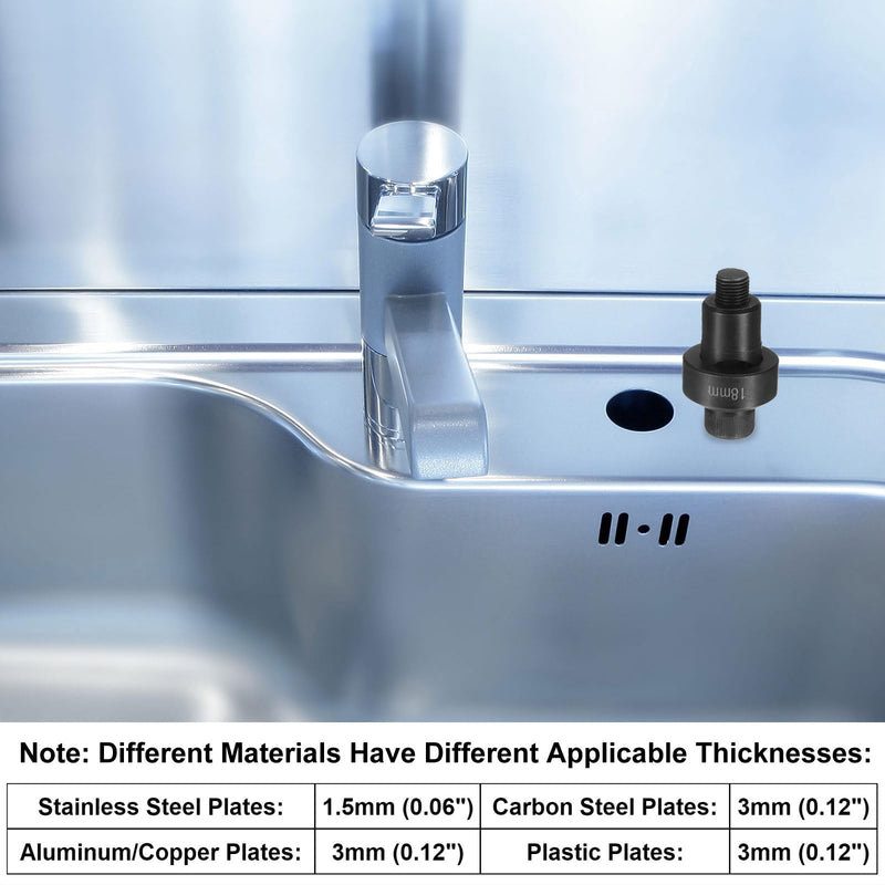HARFINGTON Sheet Metal Punch Hole Punch 40mm Bearing Steel Precise Cutting Manual Knockout Punch Kit for Metal Steel Plate Sink Stainless Steel, Black