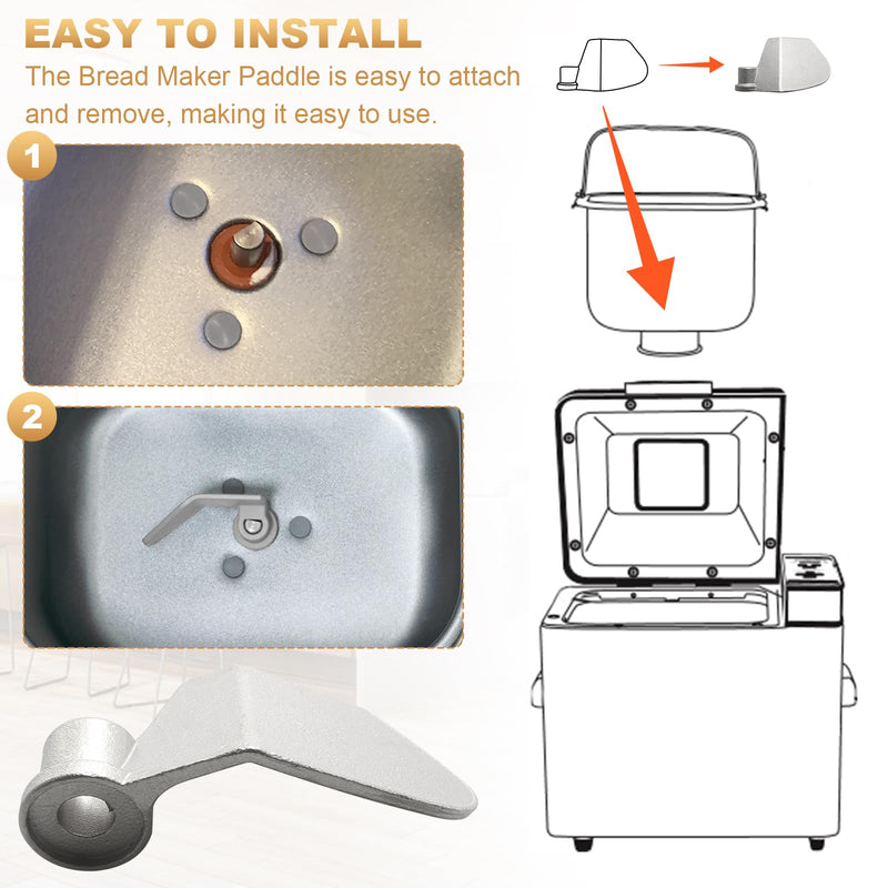 QQZ Replacement Bread Maker Paddle, for Cuisinart Bread Maker Machine Models CBK-100 & CBK-200