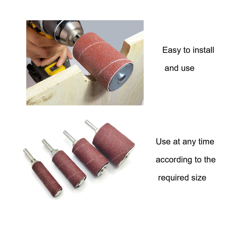 20 Packs Sanding Drum Kit and Sleeves Set for Drill or Drill Press,2”Long Sanding Drums and 1/4”Shank,60, 80,120 and 240 Grit