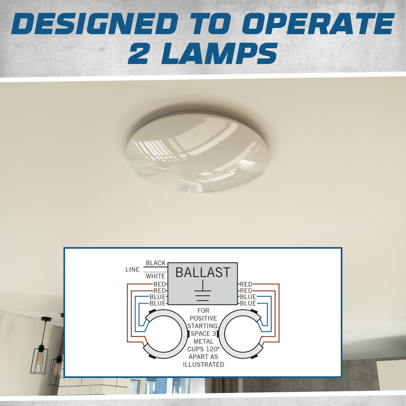 OHLECTRIC Replacement for Keystone KTEB-2C72-1-TP-WS 2 Lamp Circline Electronic Fluorescent Ballast with Normal Light Output, 120V Input with Rapid Start Operation, 0.80 Ballast Factor, UL-Approved 1