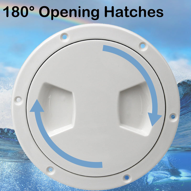 Boat Hatch Cover 5 inch, Non Slip Inspection Hatch White Round Deck Plate for Boats, Detachable Boat Deck Plate for Marine Boat Ships Yacht Truck RV, Attached Screws 5 inch 1pcs