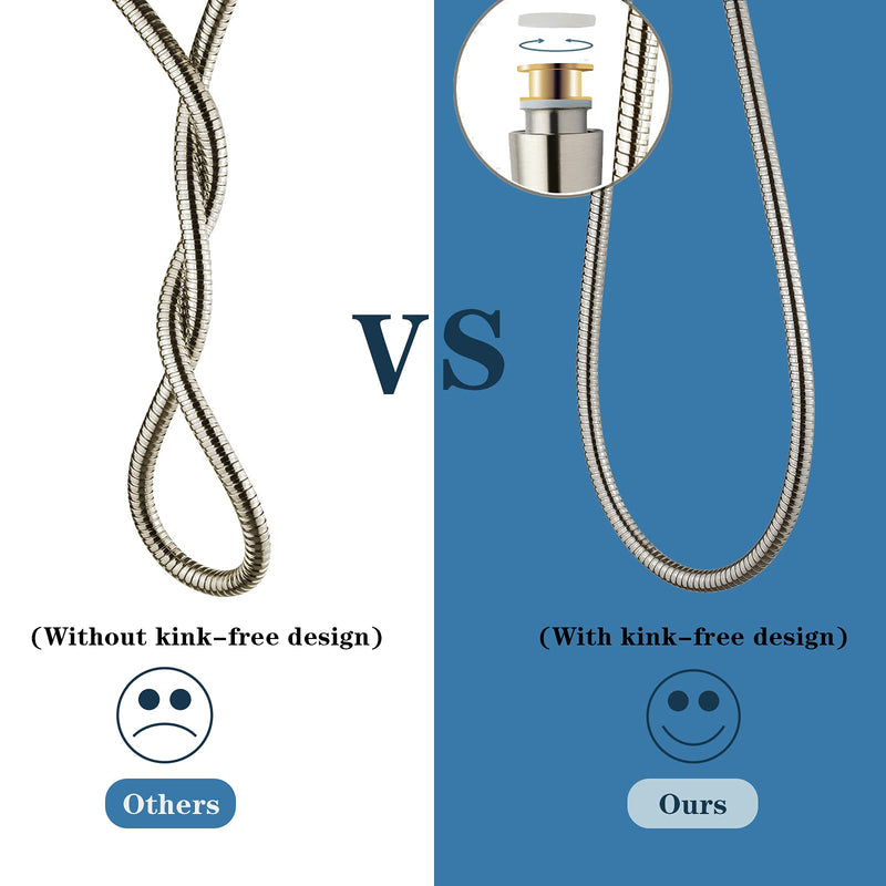 BRIGHT SHOWERS Shower Hose For Hand Held Shower Heads, 79 Inches Cord Extra Long Stainless Steel Hand Shower Hose, Ultra-Flexible Replacement Part with Brass Insert, Brushed Nickel 79 Inch - NewNest Australia