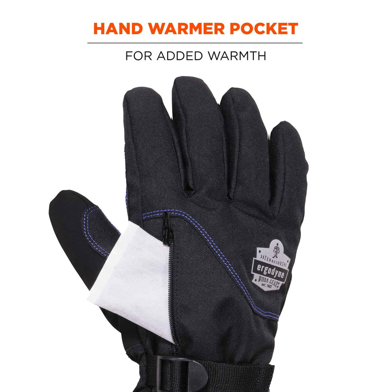Ergodyne ProFlex 825WP Winter Work Gloves with Removeable Waterproof Shell, Black, Large