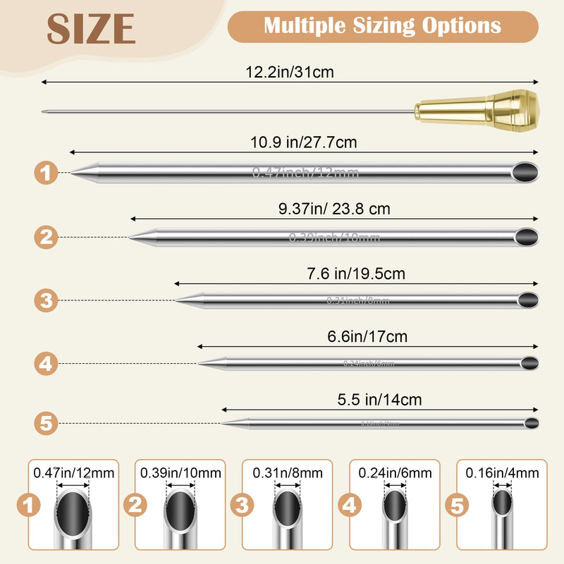 Rope Splicing Tool Includes 5 Sizes（1/4, 5/16", 3/8",7/16",1/2"） with Pusher & Storage Bag, Ropes FID Kit for Double Boat/Climbing Ropes Rapid Recovery-Coldairsoap Stainless Steel FID Splicing Tools