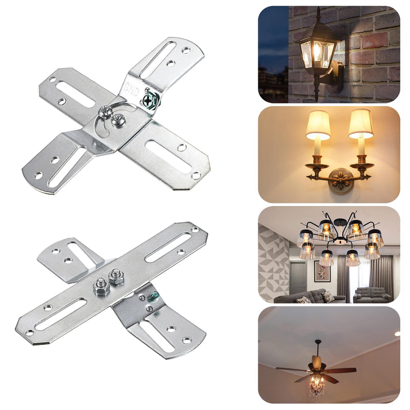 OwnMy 4PCS Rotatable Light Fixture Mounting Brackets Universal Lighting Fixture Crossbars Kit, Close to Ceiling Light Fixture Plates Ceiling Fan Crossbar Mounting Brackets for Pendant Light Chandelier Cross
