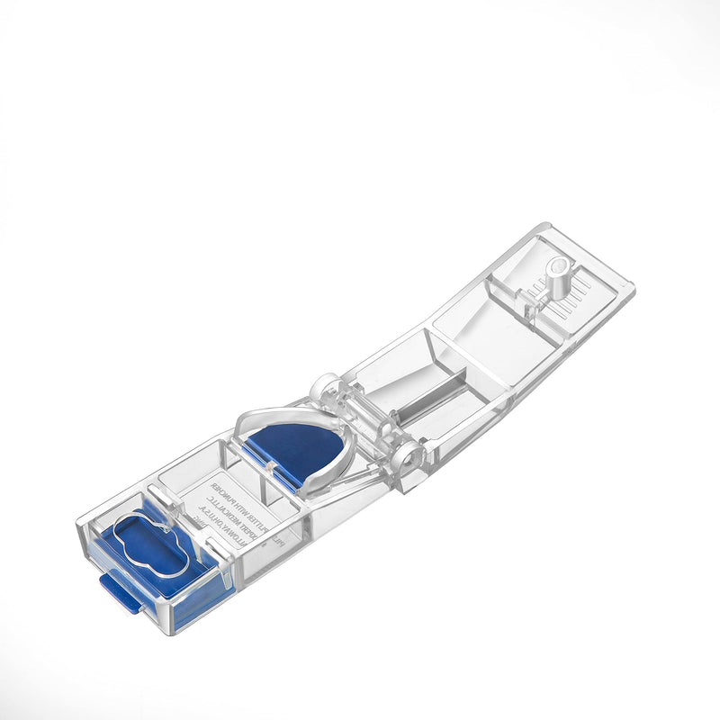 MAXSPLIT Pill Splitter and Cutter - with Pill Puncher - Cuts Small and Large Pills, Vitamins, Tablets, Sharp Stainless Steel Blade, Non-Slip Press Point (Blue) Clear Blue
