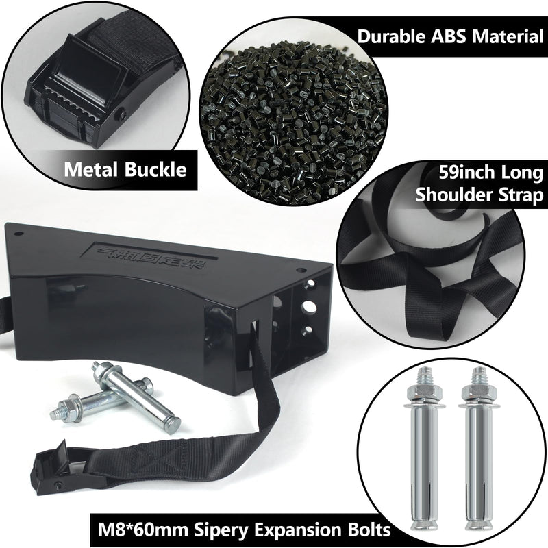 2PCS Propane Tank Holder Propane Tank Mount Gas Cylinder Holder high Quality ABS Gas Cylinder with Screws and Safety Chain Supported 4"-12",Supported 59inch ,for Cylinder Pack of 2(Black) 2PCS Black