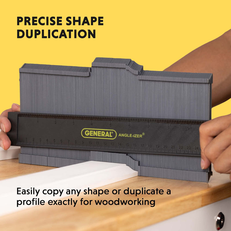 General Tools Locking Contour Gauge #834X with Extra Long Pins, Profile Gauge, Shape Duplicator, 10-Inch (254mm), Precisely Copy Irregular Shapes For Perfect Fit and Easy Cutting 10-Inch with extra long pins, with lock