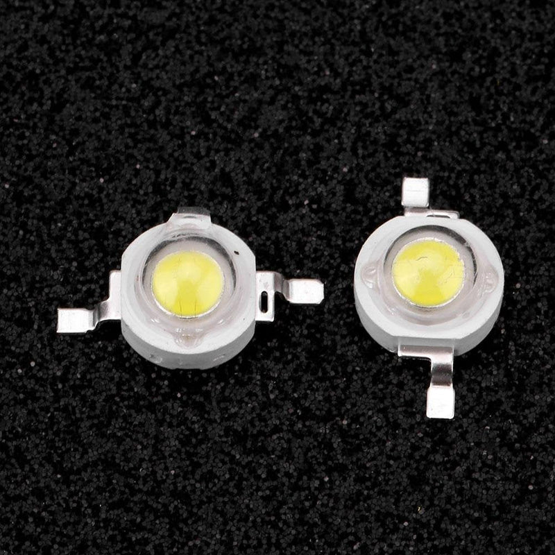 100Pcs High Power 1W LED Beads Light Emitter Components Diode Super Bright SMD for DIY Lighting Fixtures 3000K/6000K(White 6000K) White 6000K