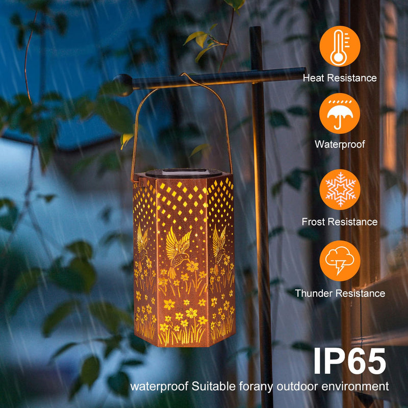 Hummingbird Solar Lanterns Outdoor Waterproof - Birthday Gifts for Women, Men, Mom, Mothers Day Gifts, Solar Lights Outdoor Hanging Garden Decor for Outside, Patio, Outdoor, Yard, Lawn, Balcony Hummingbird 1PC