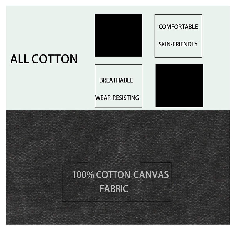 No-Tie Canvas Apron Heavy-Duty 16OZ Work Apron with Front Pocket Extra Long Straps Adjustable M–XXL Black