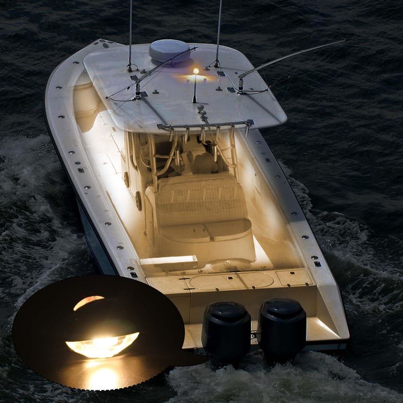 4PCS Boat Courtesy Lights Led,Interior Boat Lights,RV Step Light,Stair,Cabin Deck,Waterproof IP67,for Pontoon Boats,12V DC（Warm White）