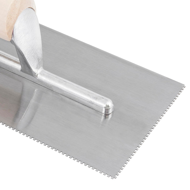 Capitol 115110 Professional Flooring Adhesive Trowel-1/16” x 1/16” x 1/16” Square-Notch, Silver/Light Wood