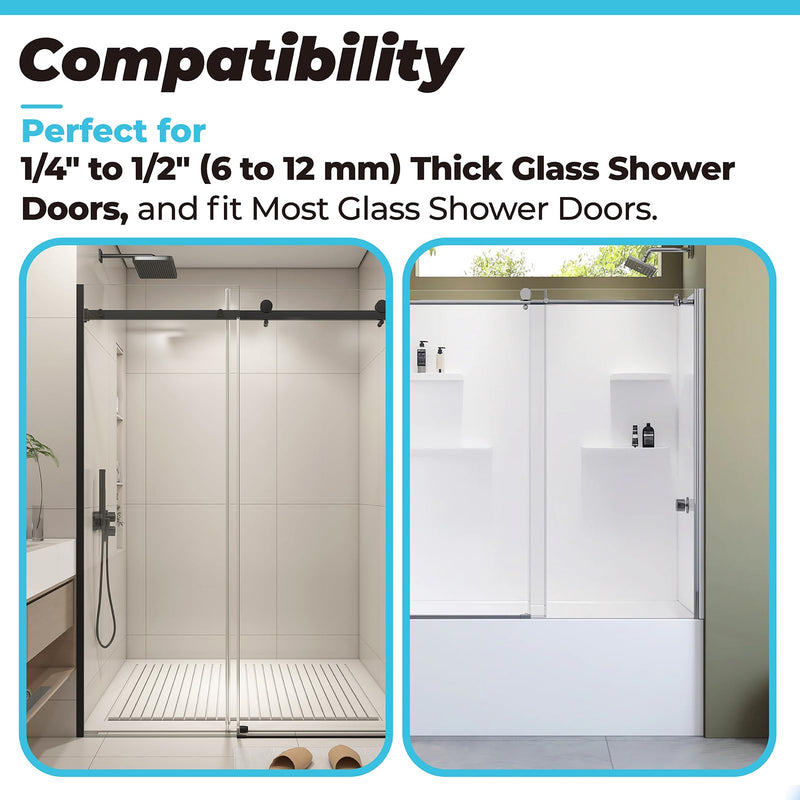 PalpitateC 8" Glass Shower Door Handle Back to Back Glass Door Pull Handle Replacement for 1/4" to 1/2" Thickness for Frameless Shower Doors, Brushed Nickel with 304 Stainless Steel