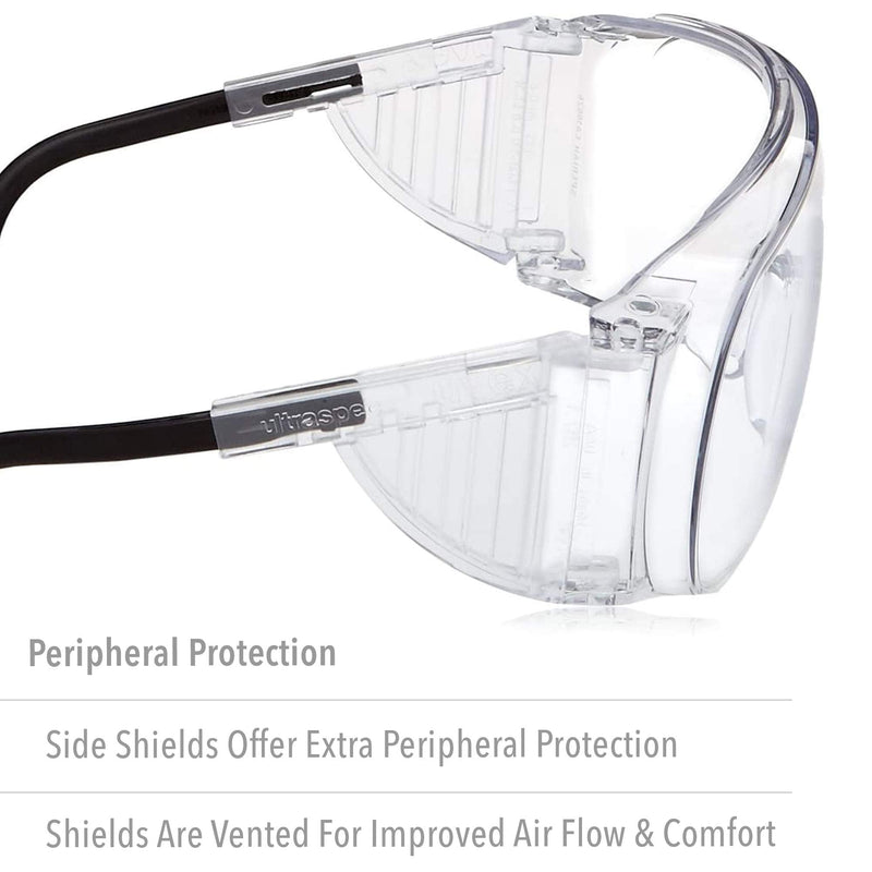 Uvex Ultra-Spec 2000 Visitor Specs Safety Glasses with Clear Ultra-Dura Anti-Scratch Lens Clear Anti-fog Standard