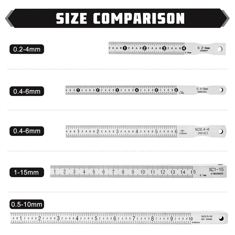 YUCHENGTECH Taper Gauge Gap Gage Welding Wedge Feeler Gauge Gap Feeler Wedge Gauge Gage Gap Hole Measure Tool 0.4-6mm
