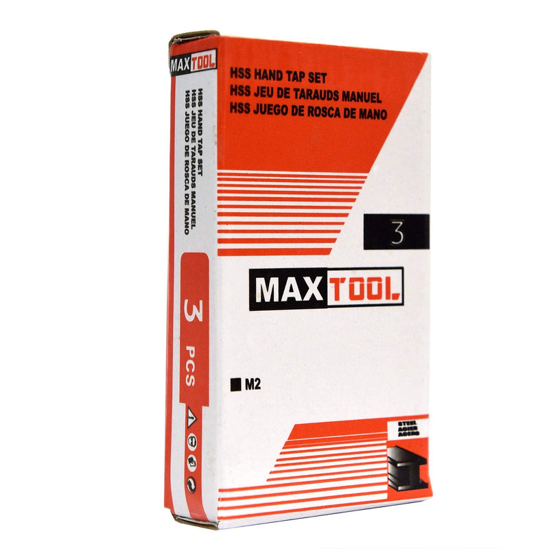 MaxTool 1/2-13 Hand Threading Tap Sets Including Taper+Plug+Bottom High Speed Steel M2 Taps Set 13-TPI FULLY GROUND RIGHT HAND; HSF02W00R032