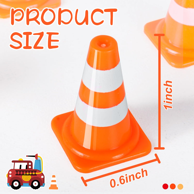 Alyoen 50Pcs 1" Mini Traffic Cones Small Tiny Toy for Kids, Miniature Orange Traffic Cones, Building Block Cone Toy & Pretend Play Street Sign, Christmas Toy Traffic Cones 1 inch