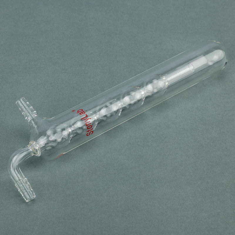 stonylab One-Piece Glass Vacuum Cold Trap Bubbler, 225 mm Length, 10 mm Serrated Hose Connection, G3.3 Borosilicate Glass, for Condensing and Capturing Volatile Gases in Lab Experiments