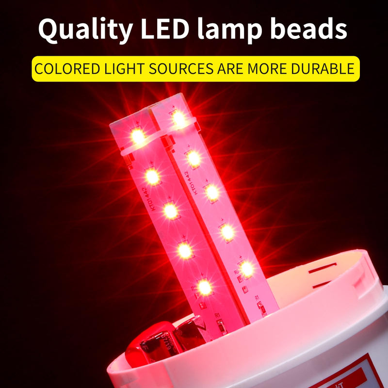 Industrial LED Rotating Warning Light, AC110V Red Strobe Light for Public Emergency Alarms, Siren Light with Volume Adjustment,with Plug, Buzzer (AC110V （Plug, Switch, Volume))