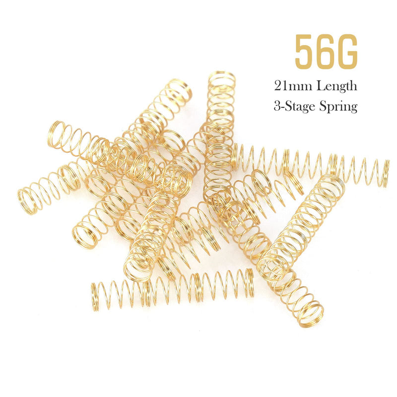 DUROCK Gold Plated 3-Stage Long Springs - 56g Custom Mechanical Keyboard Switch Springs - Compatible with Cherry MX and Variant Switches (110pcs/pack) 56g 3-Stage Long 110pcs