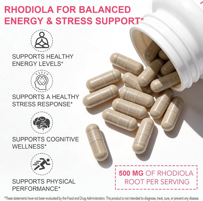 Green Naturals Rhodiola Rosea 500 Mg High Dose Caps. 120 pieces