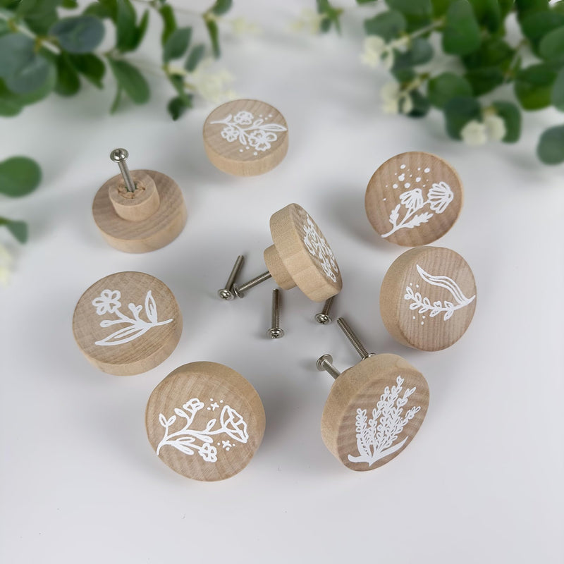 8Pack 1.8" Wood Dresser Boho Kitchen Furniture Drawer Cabinet Decorative Knobs and Pulls