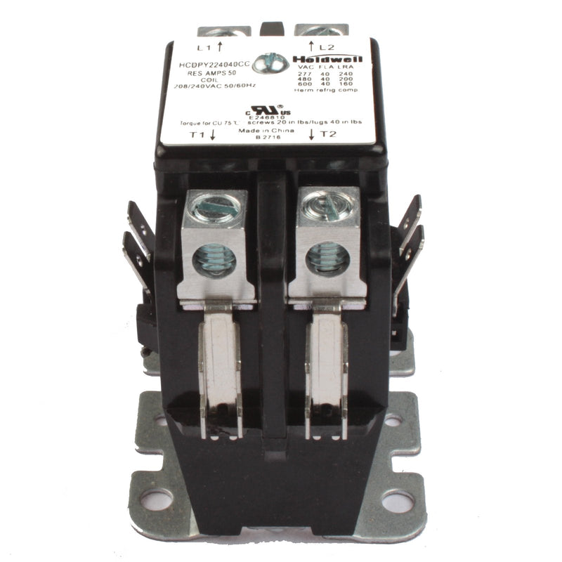 Holdwell 45GG20AG 2 Pole 40 Amp 240V Coil Definite Purpose Air Conditioner Contactor HWPY224040CC