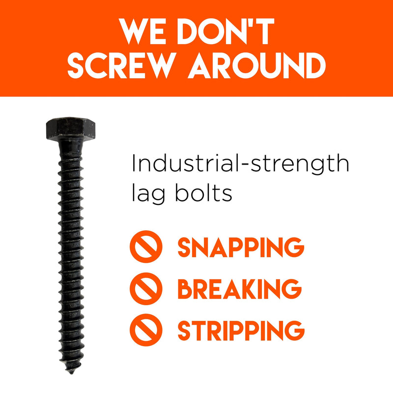 Lag Bolt Kit for Mounting A TV Into Wood Or Concrete - Includes Heavy Duty Bolts, Fischer Concrete Anchors and 2 Drill Bits