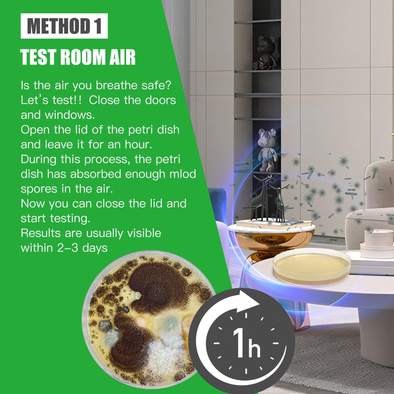 Mold Test Kit for Home Within 12 Individual Tests,DIY Detector at Home, Surface Mold,HVAC,Indoor Air Quality Testing Kits,Black Mold Testing,Includes Detailed Mold Identification Guide and Free Lab