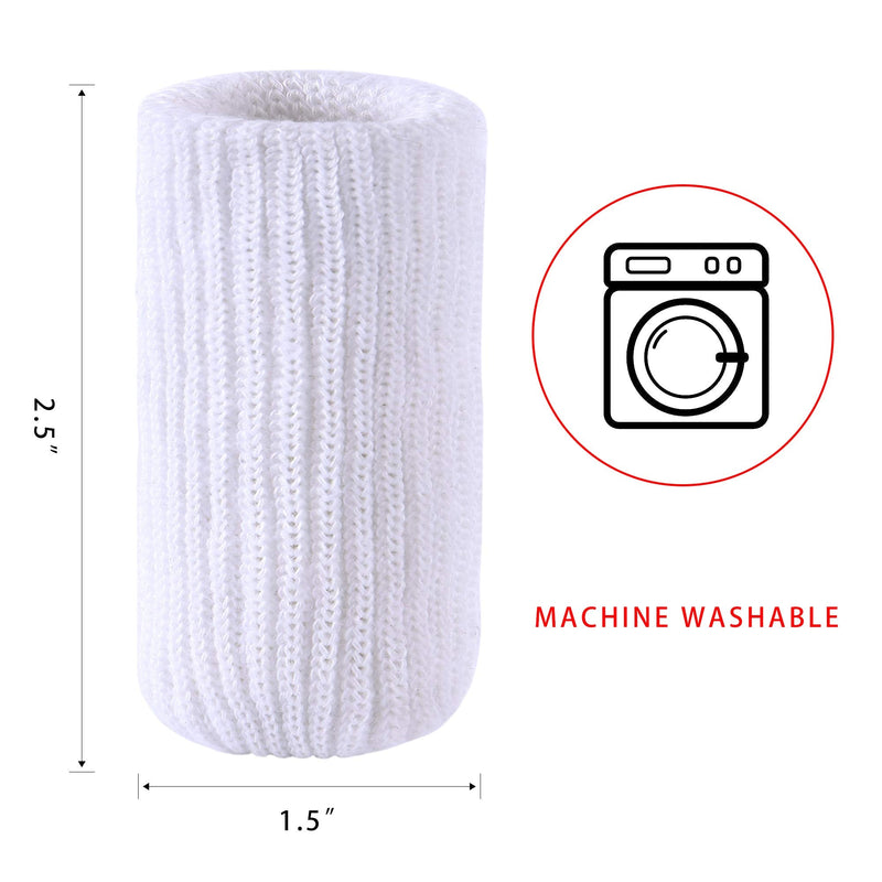 32 PCs Furniture Leg Socks - High Elastic Knitted Chair Leg Floor Protectors, Thickening White Chair Leg Covers Set, Move Easily and Reduce Noise 32 pcs