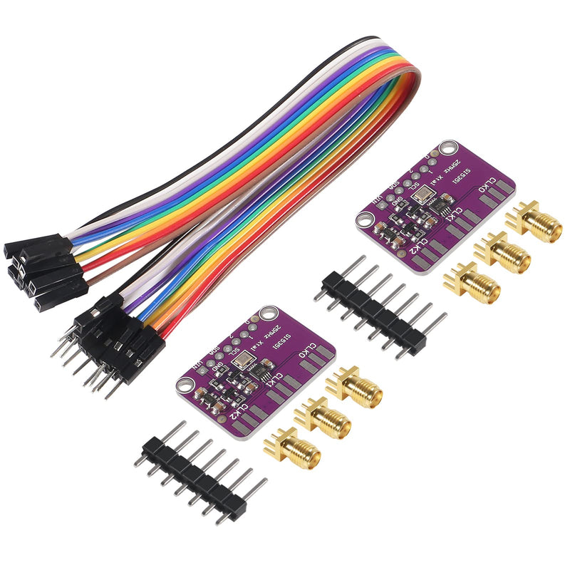 2Pcs Si5351 I2C IIC High Frequency Signal Generator DC 3V-5V CJMCU-5351 Si5351A Clock Generator Breakout Board 8KHz to 160MHz Square Wave Frequency Generator with Dupont Cable