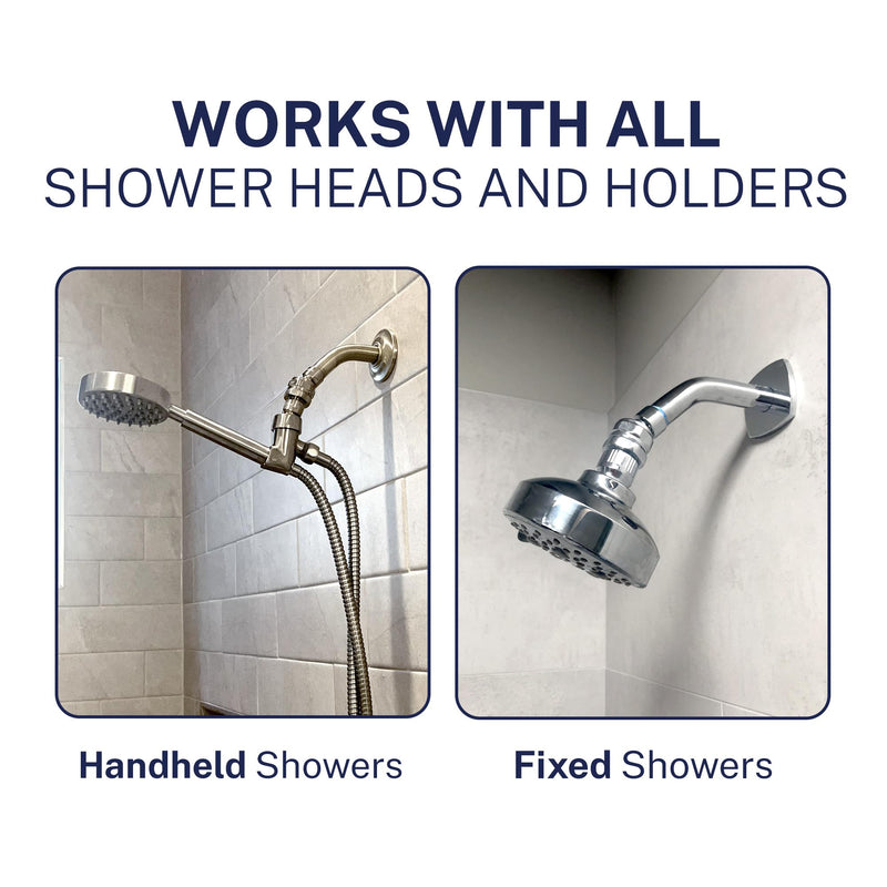 HammerHead Showers® Solid Metal Shower Head Swivel Ball Adapter, Matte Black | Adjustable Pivot Ball To Adjust Showerhead Angle | Universal Connector Joint Fits Fixed, Hand Held & Rain Shower Heads
