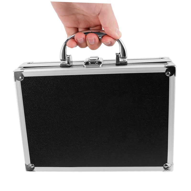 COLLBATH Aluminum Alloy Tool Storage Box with Handle Large Capacity Portable Organizer Case Multifunctional Makeup Briefcase for Home Office Travel 9.05X6.49X2.36 Inch